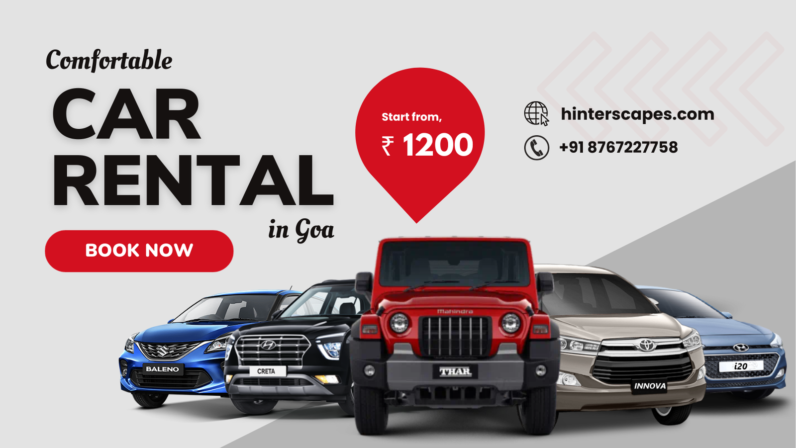 Book the Finest Goa Rental Cars at Budget-Friendly Rates